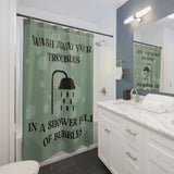 Sage Green Shower Curtain | Wash Away Your Troubles in a Shower Full of Bubbles