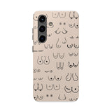 Black and Beige Boobs Tough Phone Cases