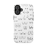 Black and White Boobs Design Tough Phone Cases