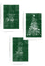 Green Christmas Wall Art Set – Modern Festive Prints – Merry Christmas, Ho Ho Ho & Christmas Tree Trio – Holiday Home Decor
