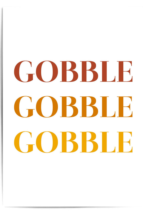 Gobble Gobble Gobble – Thanksgiving Wall Art Print in Fall Colors
