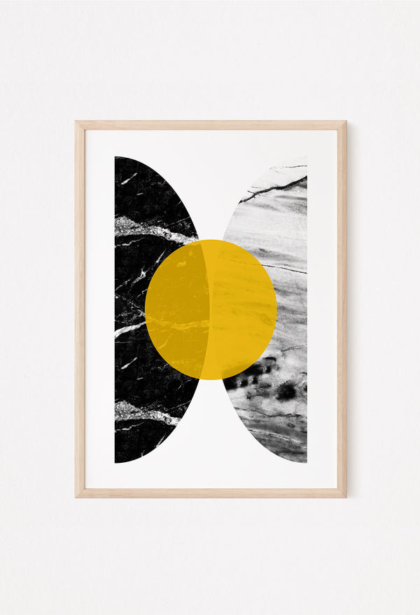 yellow andgrey marble circle print