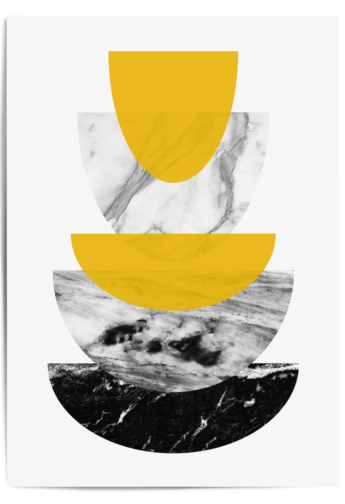 mustard yellow geometric half circles print