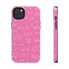 Hot Pink and White Breast Cancer Boobs Tough Phone Cases