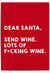 Funny Christmas Wall Art – Dear Santa Send Wine Print – Sarcastic Holiday Decor – Red Funny Christmas Sign for Home