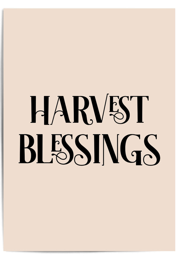 Harvest Blessings – Elegant Thanksgiving Wall Art Print