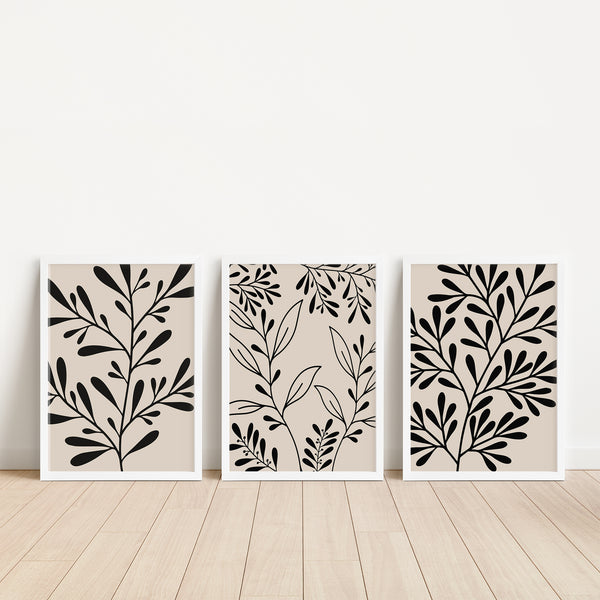 black and beige prints