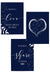 navy blue bedroom prints set of 3