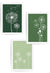 set of 3 green shades dandelion wall art