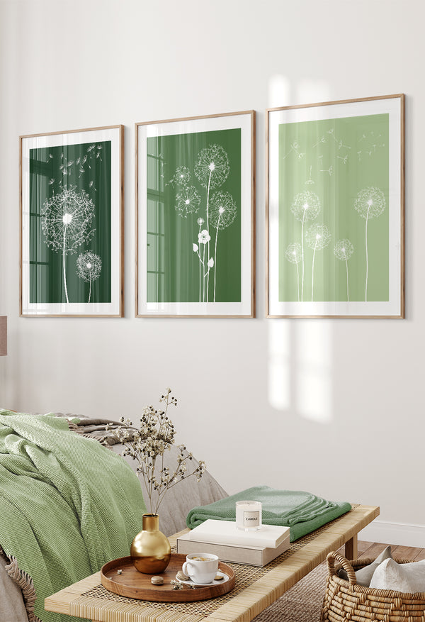 natural green botanical wall prints