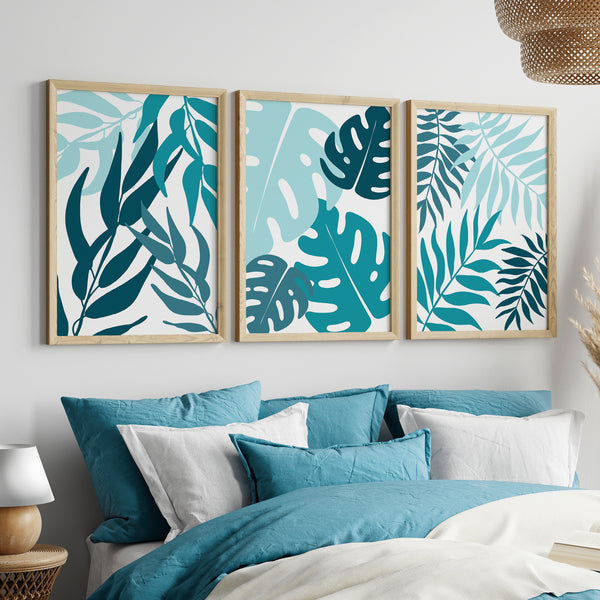 teal over the bed head wall decor