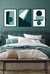 teal and gold bedroom decor