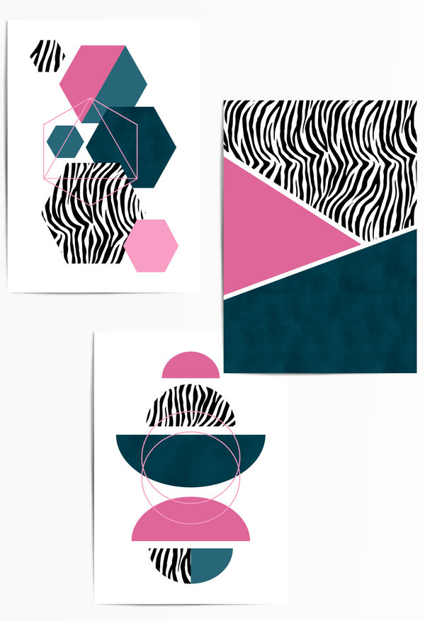 pink zebra abstact print