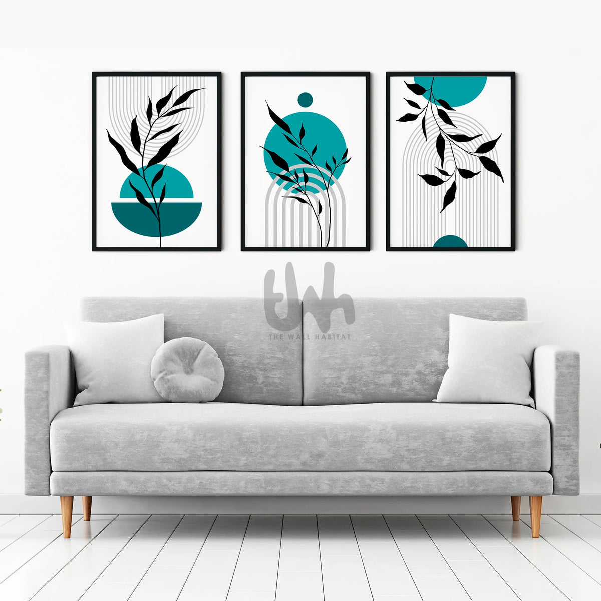 teal living room wall art set of 3