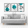 teal living room wall art set of 3