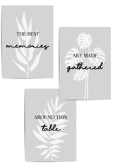 set of 3 grey kitchen and dining room prints