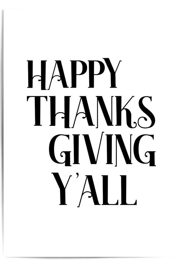 Happy Thanksgiving Y’all – Southern Fall Wall Art Print