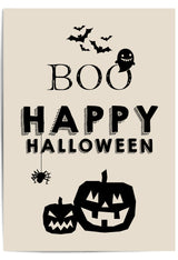 BOO Happy Halloween – Spooky Pumpkin Wall Art Print