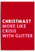 Christmas Crisis With Glitter Funny Christmas Wall Art – Red & Pink Humour Print | Modern Festive Decor