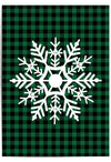 Buffalo plaid snowflake Christmas wall art print green and black