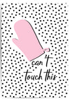 cant touch this kitchen wall art pink oven mitt print