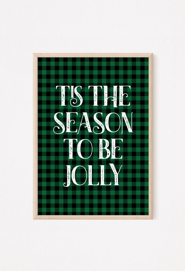 Festive plaid holiday wall art framed