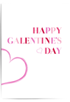 Happy Galentine’s Day wall art with pink typography and heart illustration