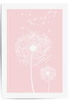 pink dandelion flower wall art print