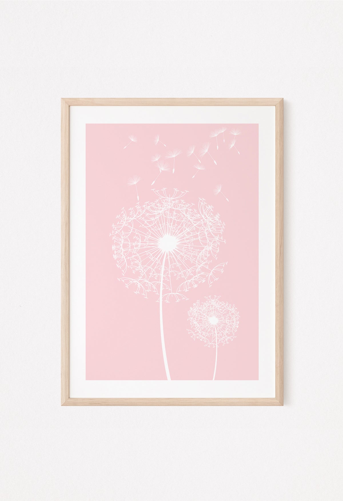 pink dandelion wall art