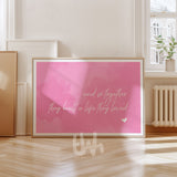 And So Together They Built a Life They Loved – Pink Quote Wall Art Print