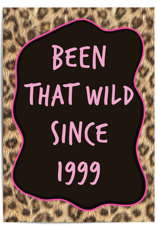 Been that wild since leopard print wall art with pink typography frame