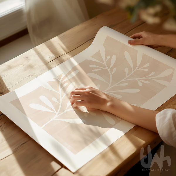 beige wall art poster