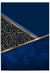 navy blue and gold geometric print with leopard pattern