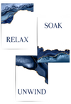 set of 3 blue and gold agate bathroom decor