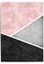 Blush pink, grey and charcoal abstract geometric wall art print featuring diagonal colour blocking and textured finish.