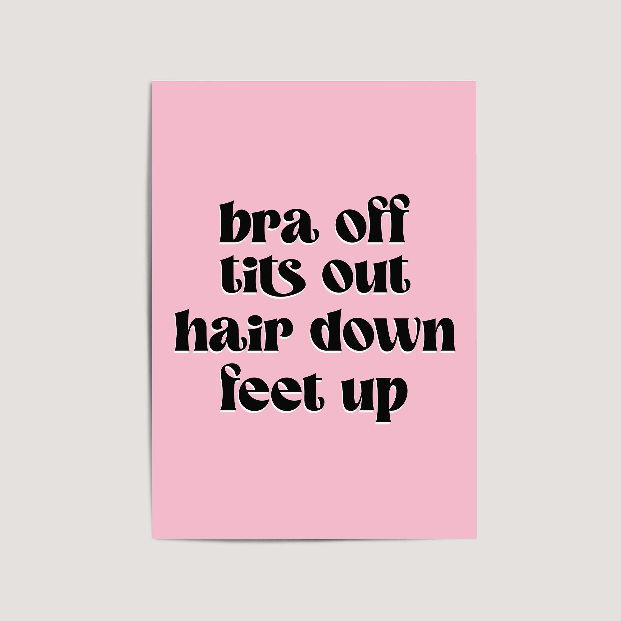 pink and black bra off print