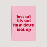 bra off pink and red art