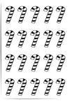 Candy cane pattern Christmas wall art print black and white