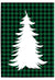 Buffalo plaid Christmas tree wall art print green and black