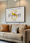 Colorful Family Name Monogram Wall Art – Personalized Print with Established Date | Custom Home Sign