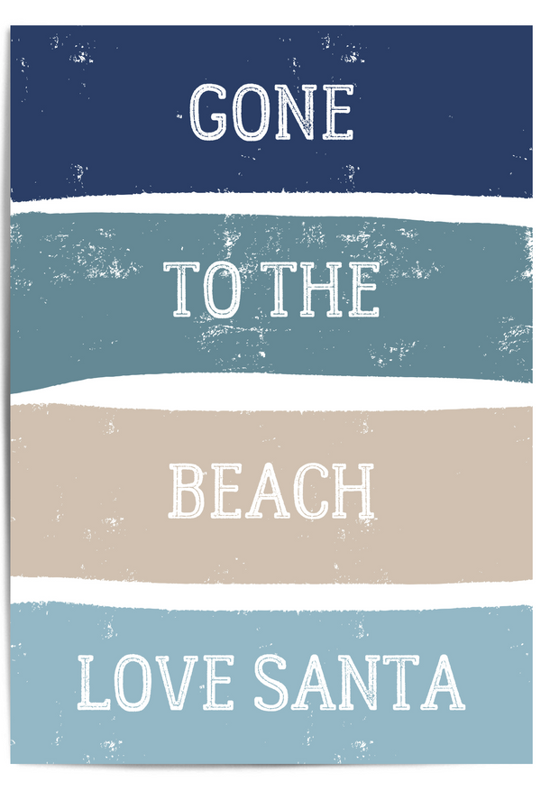 gone to the beachlove santa poster