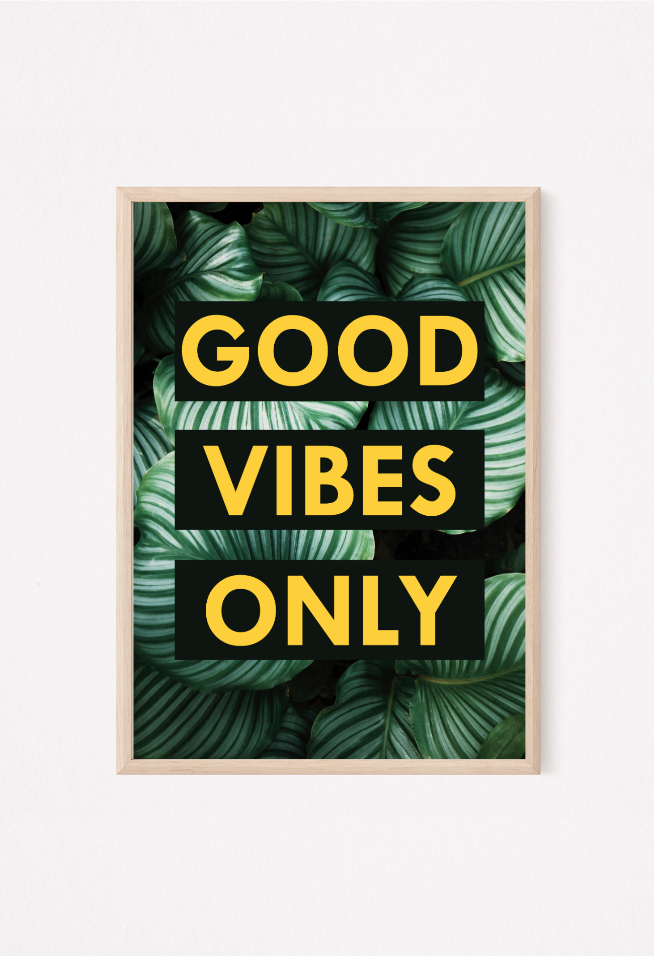good vibes only yellow wall art