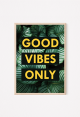 good vibes only yellow wall art