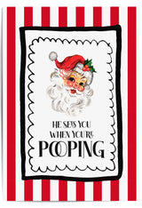 funny santa bathroom art