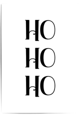 Ho Ho Ho Christmas wall art print black and white