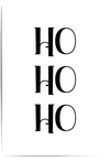 Ho Ho Ho Christmas wall art print black and white