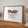 Personalised Holly Jolly Christmas Sign – Custom Family Name Holiday Wall Art – Rustic Christmas Home Decor Print