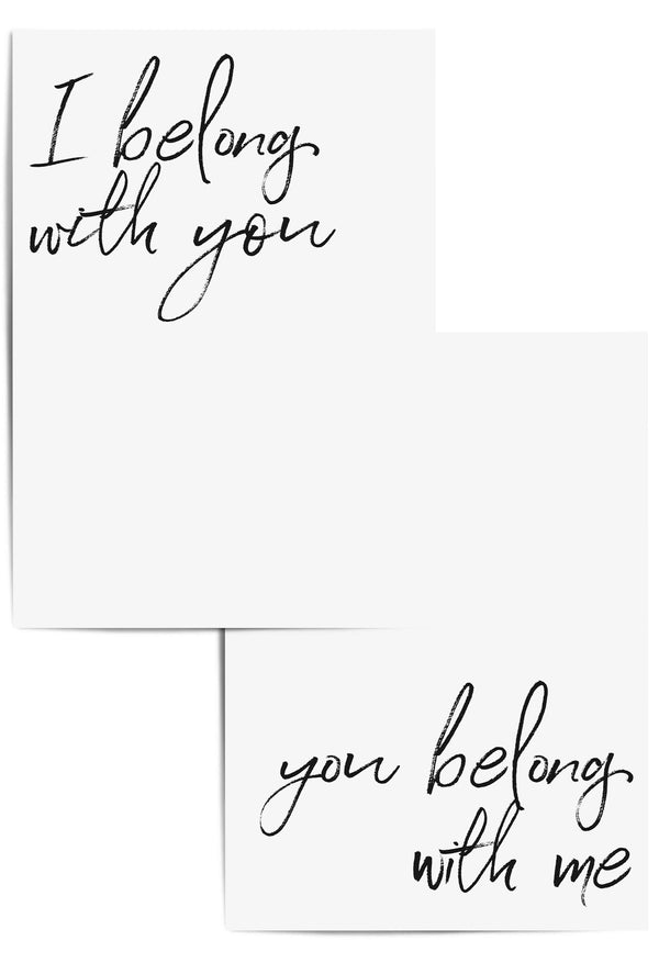 I belong with you, you belong with me set of 2 bedroom decor