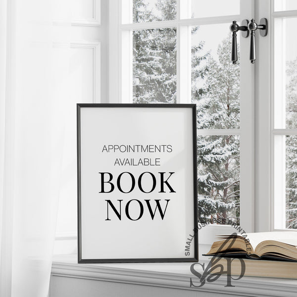 Real Estate Signs, Book Now Appointments Sign, Real Estate Quotes, Office Decor, Realtor office prints, realtor wall art, Real Estate Poster