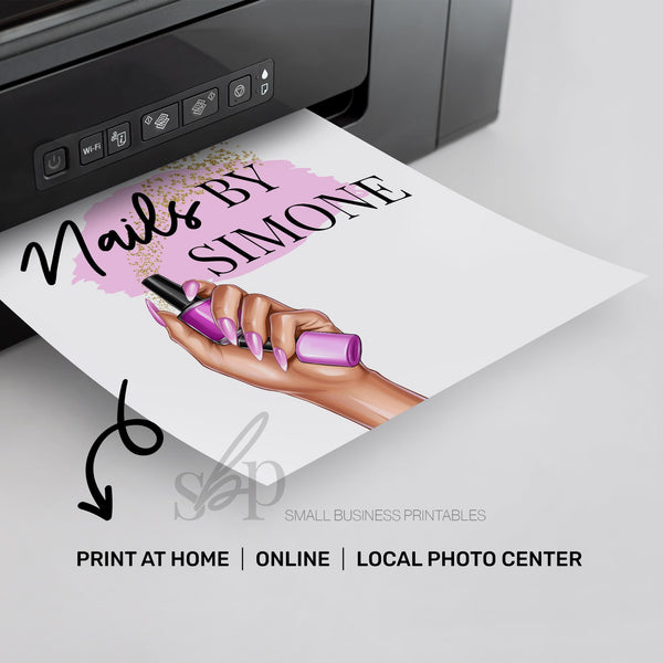 Manicure Print, Nail Salon Decor, Nail Room Decor, Nail Tech Name Sign, Purple and Gold Salon Decor, Nail Bar Studio Decorations, Salon Art